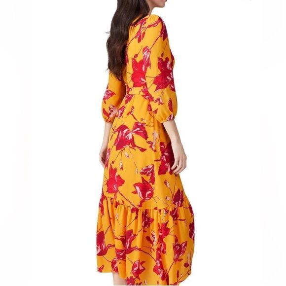 Color Me Courtney RTR Bright Orchid Floral Eleanor Wrap Maxi Dress Sz M - Picture 3 of 16